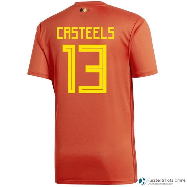 Belgica Trikot Heim Casteels 2018 Rote Fussballtrikots Günstig